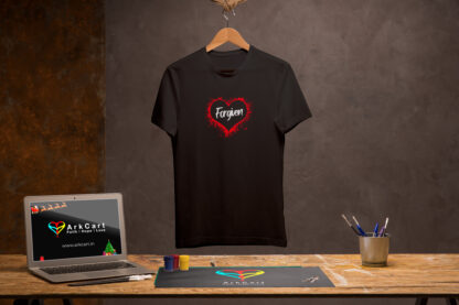 Forgiven Heart - Black Unisex T-Shirts - ArkCart Originals - Image 3