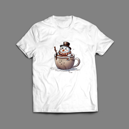 Snowman in a Cup - Unisex T-Shirts - ArkCart Originals - Image 3